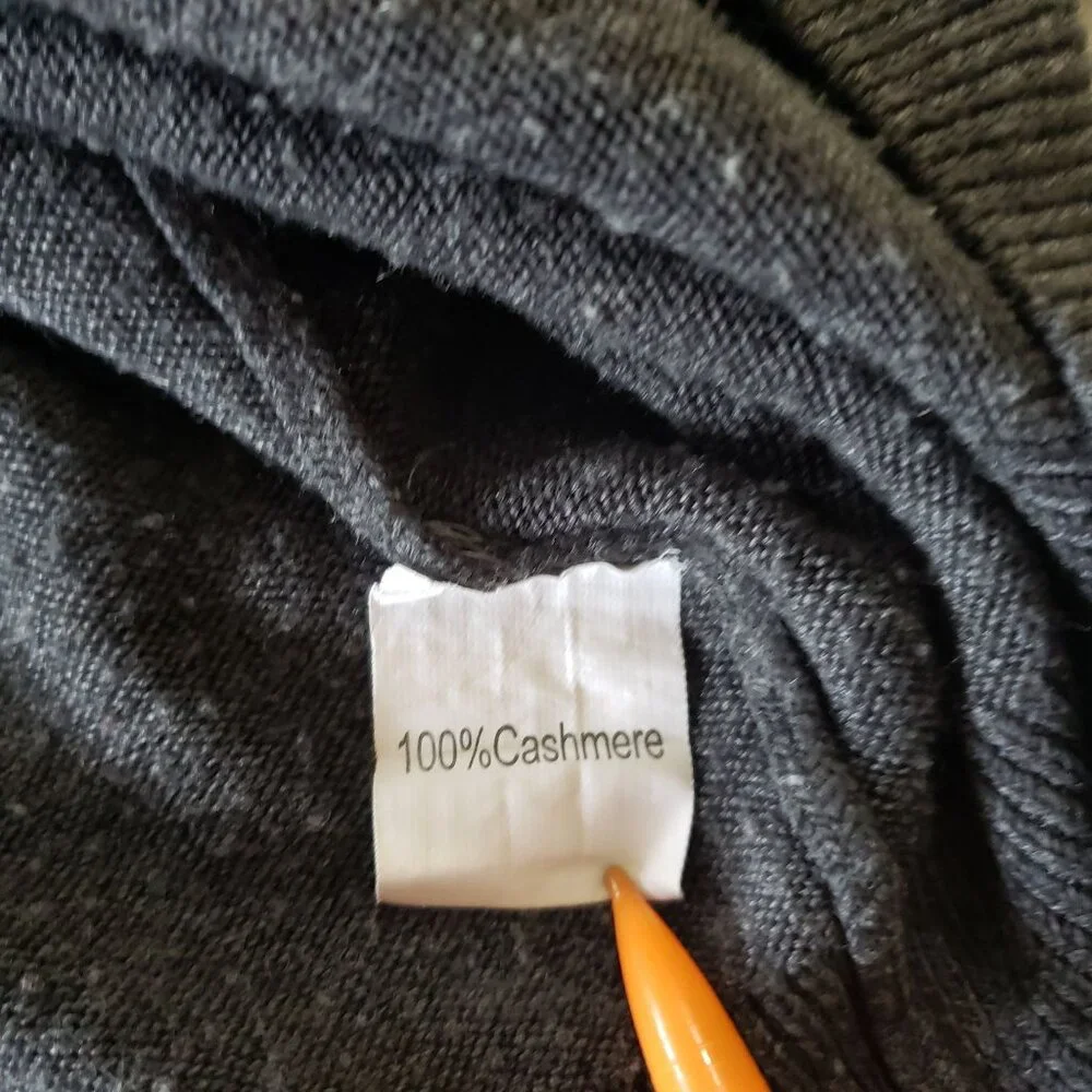 Polo Ralph Lauren Mens V-Neck Gray Cashmere Sweater XXL Preppy Old Money Grandpa